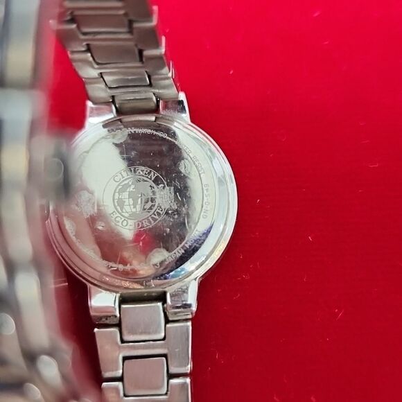 Ladies Citizen Eco Drive Diamond Black Dial Stainless Steel Wrist Watch - Picture 3 of 3